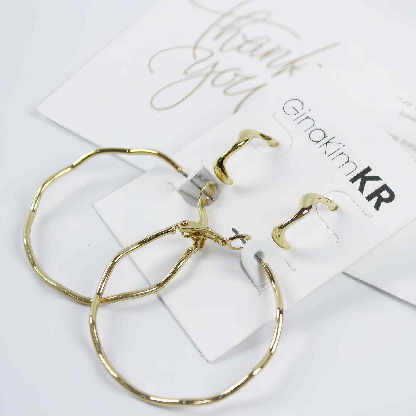 Waveform Earring Set | Fluid Gold Hoops by GinaKimKR