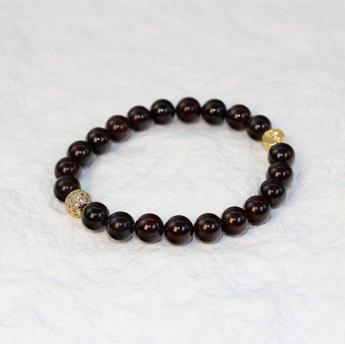 Granat-Stärke-Armband | Fortune 8mm Unisex-Serie