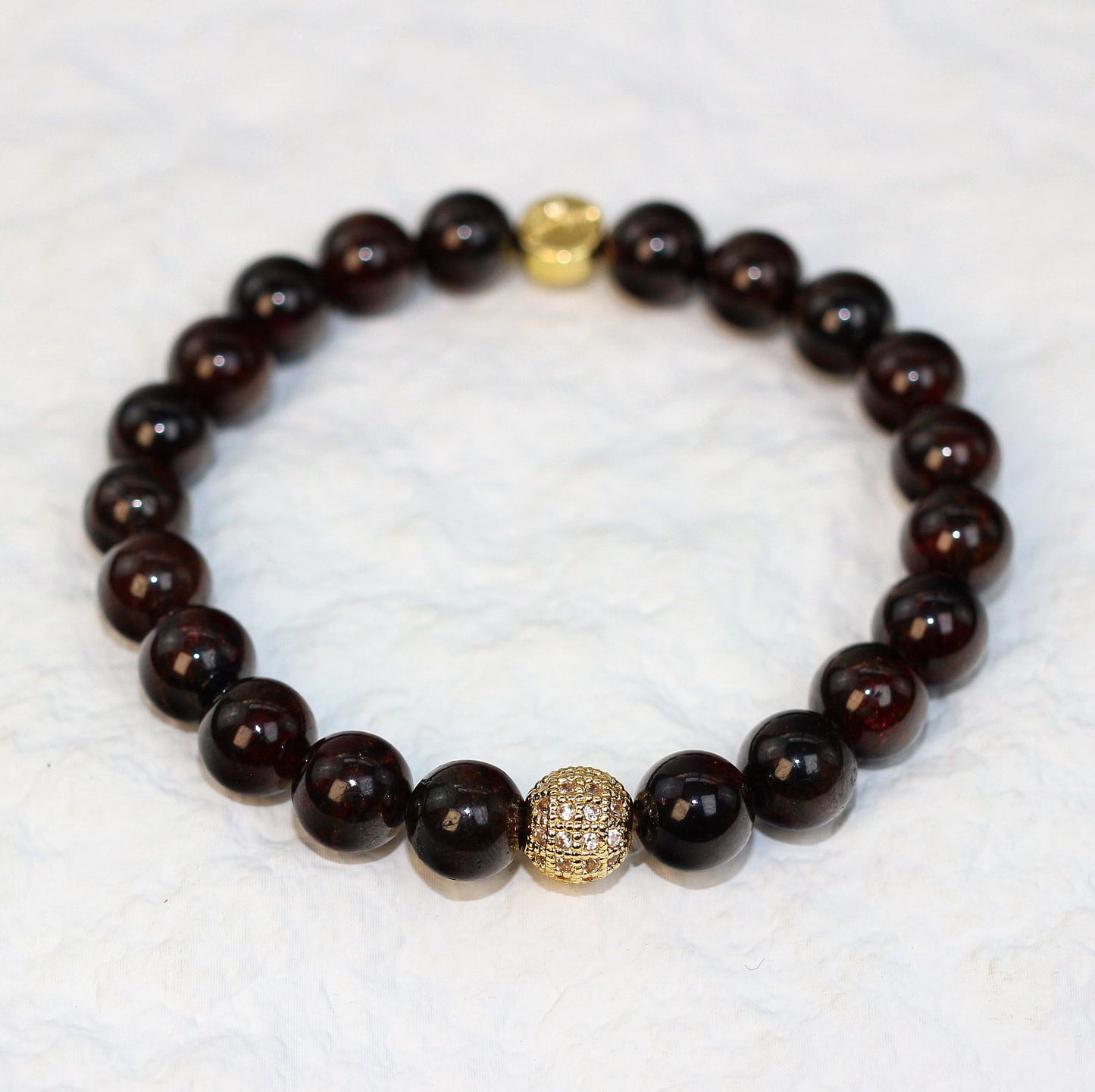 Granat-Stärke-Armband | Fortune 8mm Unisex-Serie