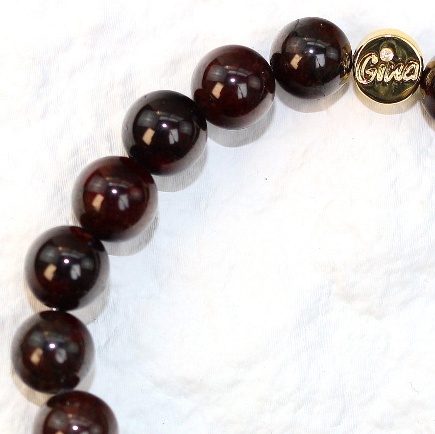 Granat-Stärke-Armband | Fortune 8mm Unisex-Serie