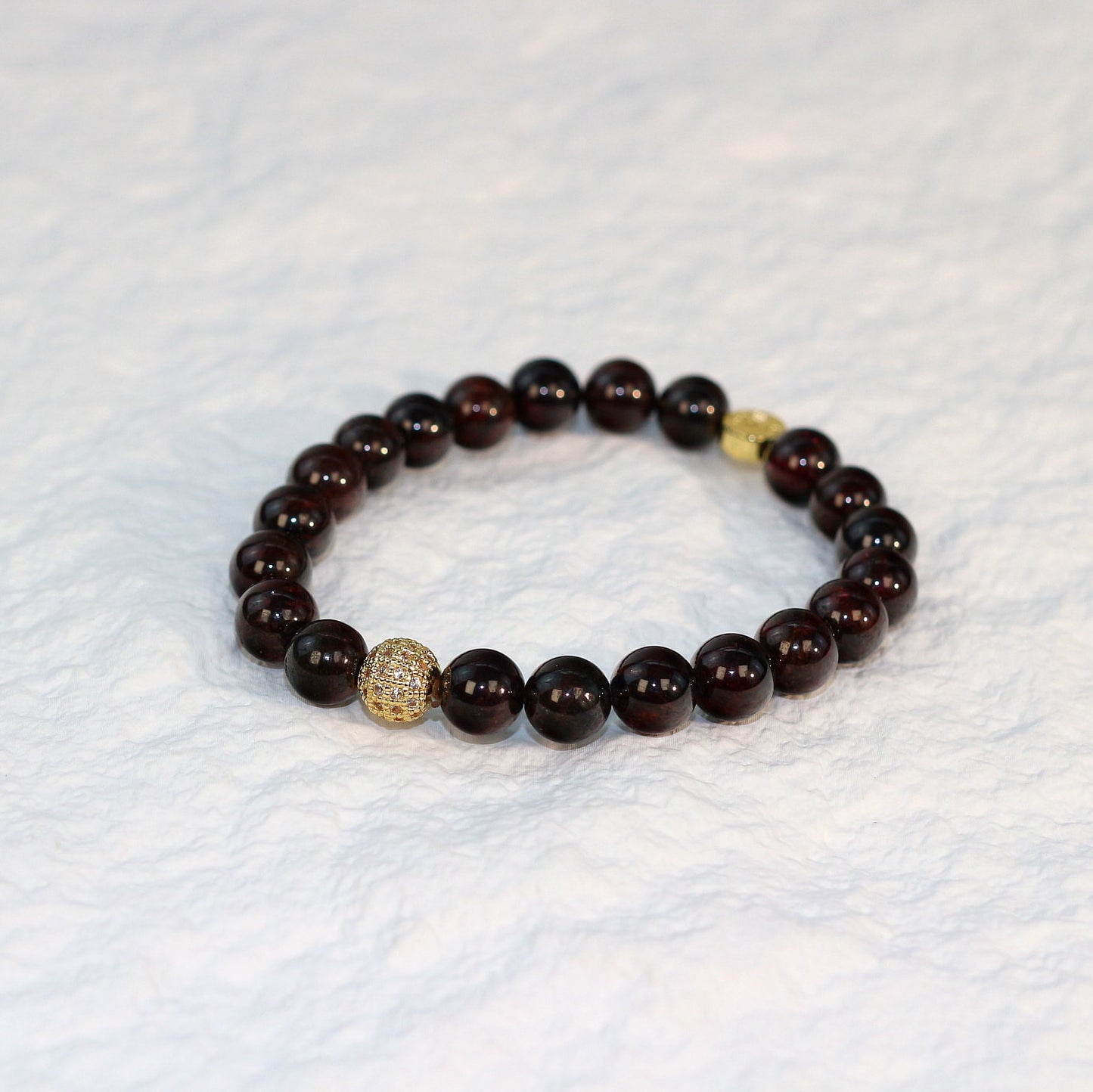 Granat-Stärke-Armband | Fortune 8mm Unisex-Serie