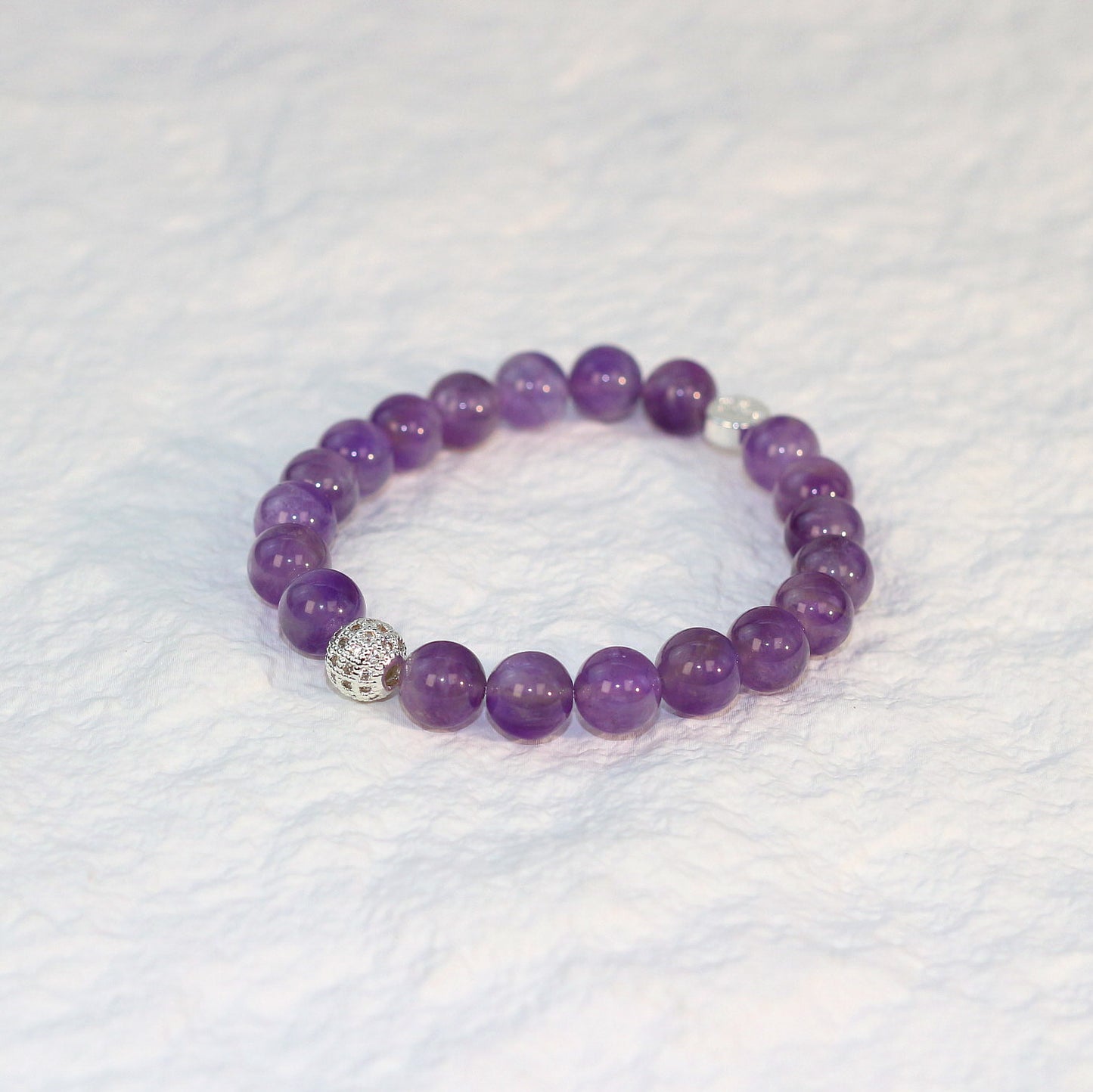 Amethyst-Stärkearmband, Fortune 8 mm, Unisex-Serie