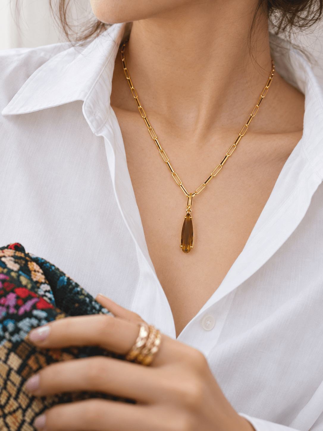 Smoky Chocolate Long Drop Jewelry Set | GinaKimKR
