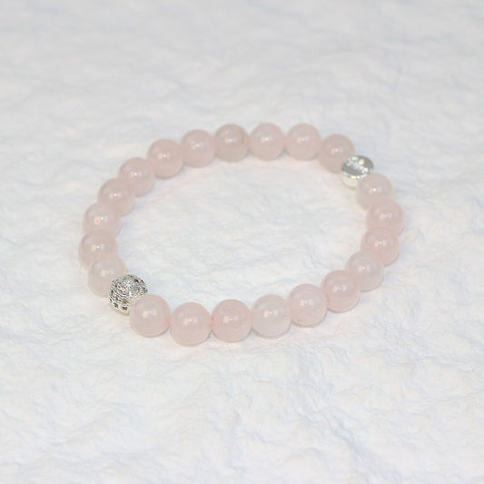 Rose Quartz Strength BraceletㅣFortune 8mm Unisex Series