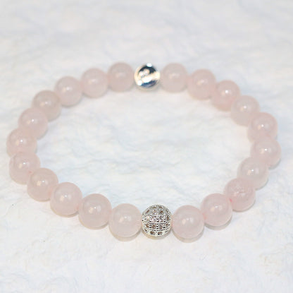 Rose Quartz Strength BraceletㅣFortune 8mm Unisex Series