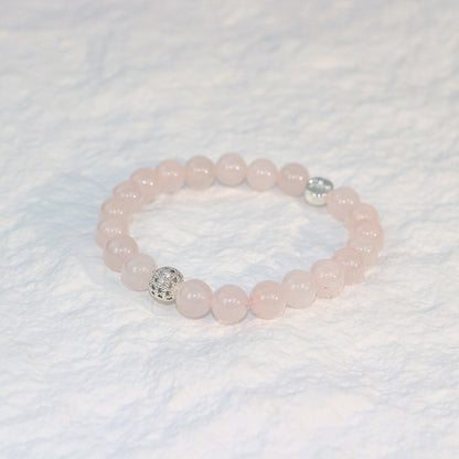 Rose Quartz Strength BraceletㅣFortune 8mm Unisex Series