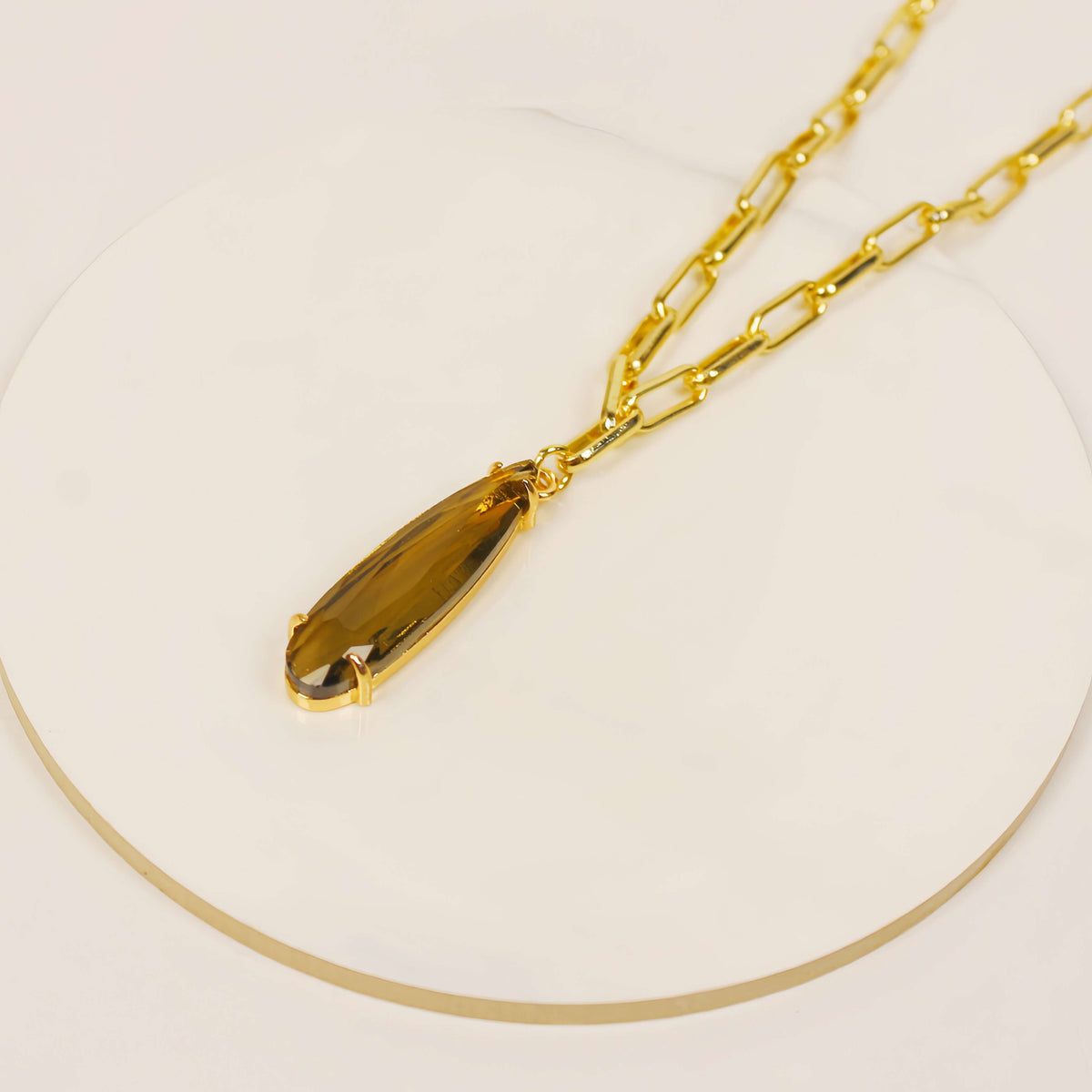 Smoky Chocolate Long Drop Jewelry Set | GinaKimKR